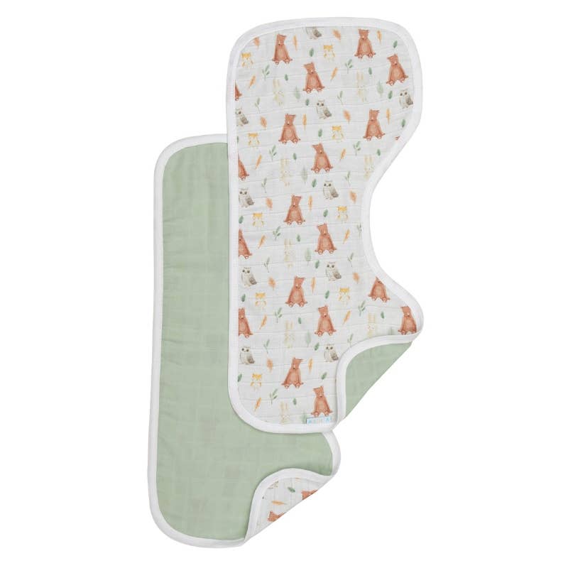 Burp Cloths 2pk - Forest Friends