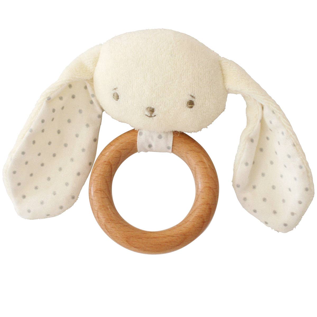 Alimrose Bunny Teether Ring Rattle Ivory