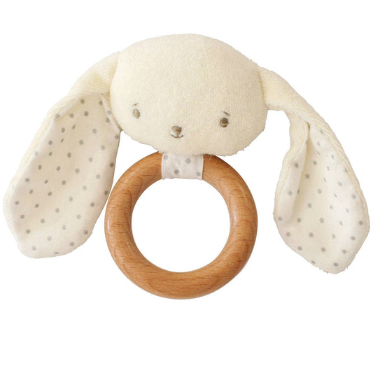 Alimrose Bunny Teether Ring Rattle Ivory