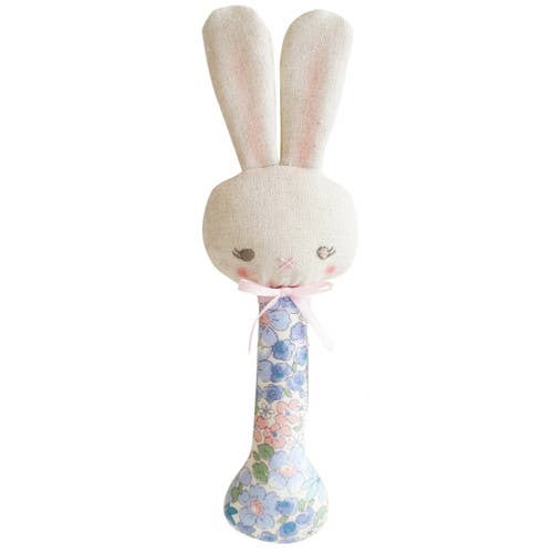 Alimrose Bunny Stick Rattle Lilly Blue