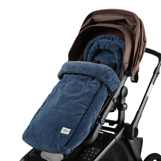 4-in-1 Convertible Footmuff - Ocean Blue Corduroy