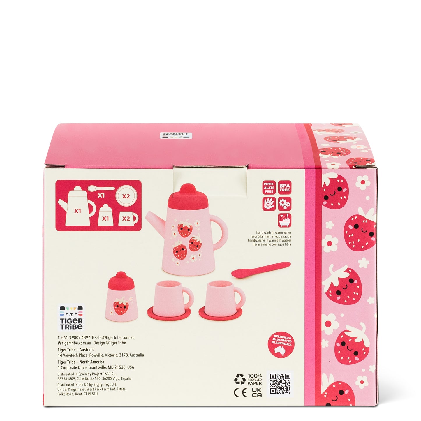 Tiger Tribe - Silicone Tea Set - Strawberry Patch