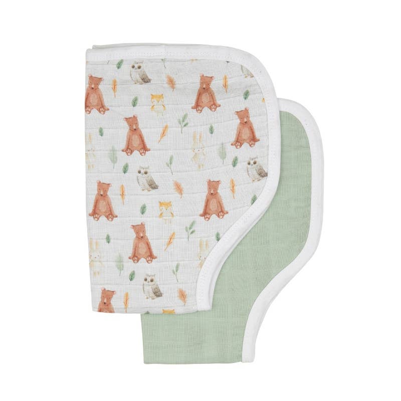 Burp Cloths 2pk - Forest Friends