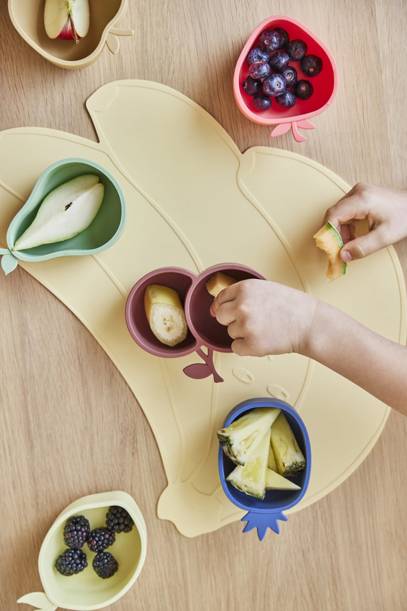 OYOY Silicone Strawberry & Cherry Snack Bowl Set Of 2