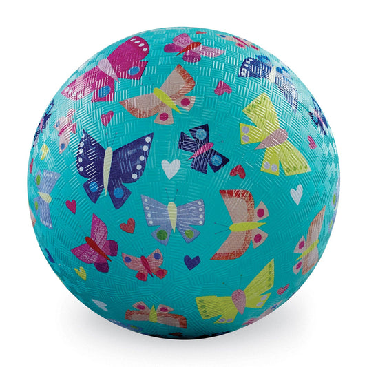 7 Inch Playground Ball - Butterfly Rainbow (Aqua)