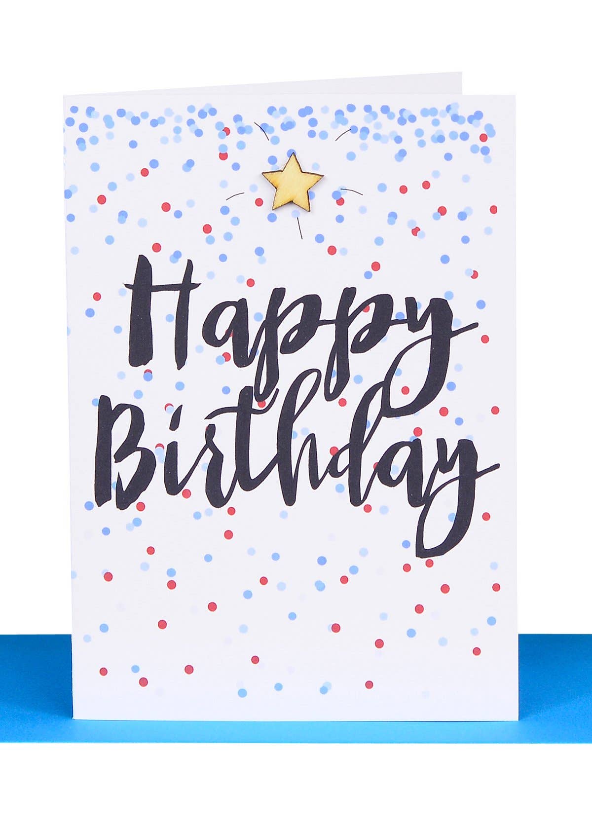 Wholesale Happy Birthday Greeting Card - Blue Confetti