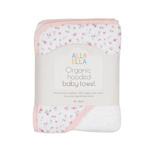 Hooded Towel - Pink Petals
