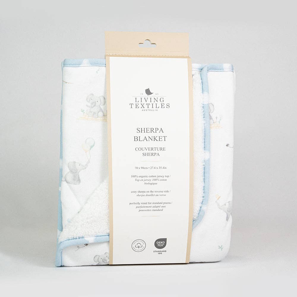 Sherpa Blanket - Elephant Playtime
