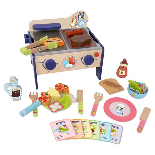 Bluey Wooden BBQ and Salad Play Set | Serenity Kids
