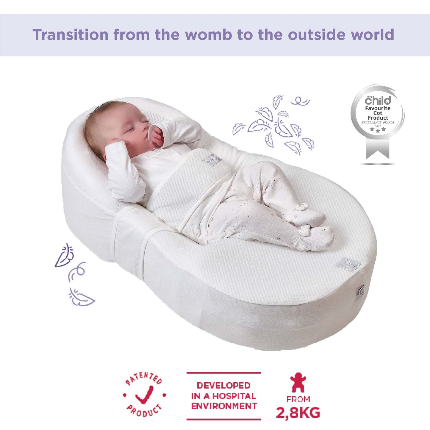 Red Castle Cocoonababy Nest - Moon & Stars