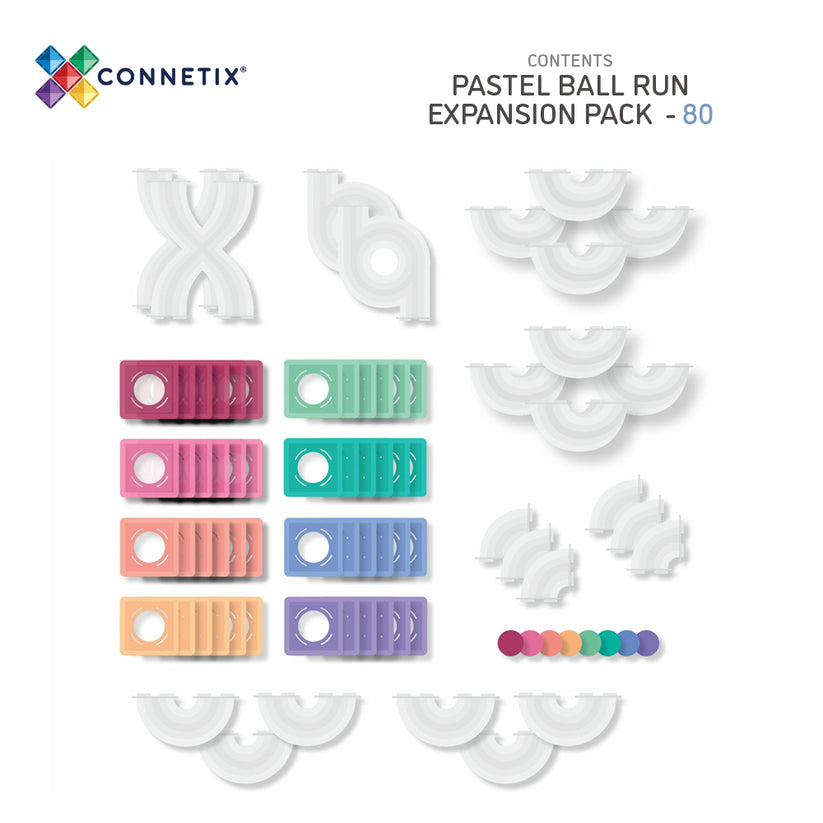 Connetix Pastel Bundle - Ball Run Pack - Expansion Pack - 16 Replacement Balls | Serenity Kids