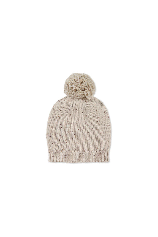 Jamie Kay Ethan Beanie - Oatmeal Balm Wolf Fleck 0-2 Years