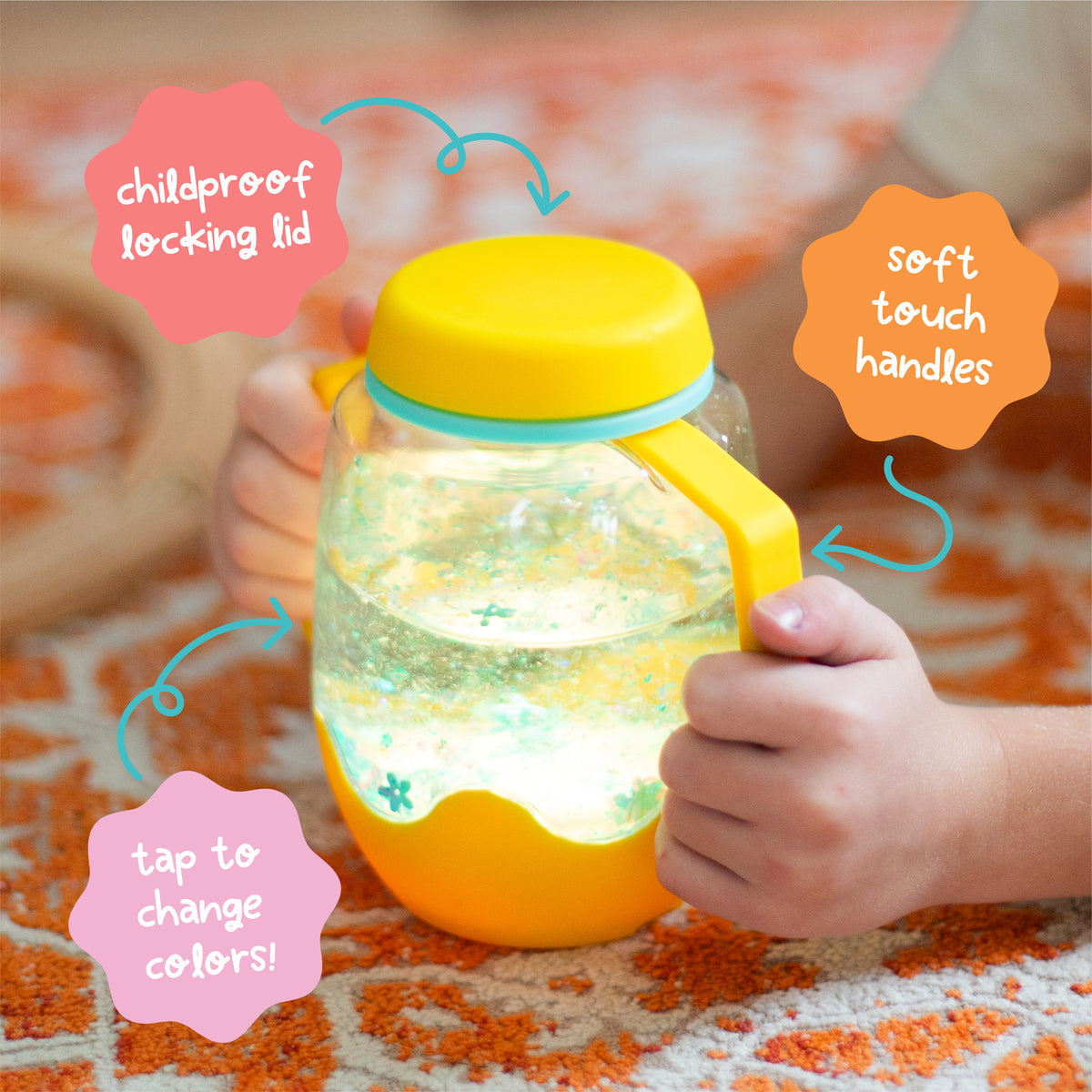 Jellystone Glo Pal Sensory Play Jar - Yellow