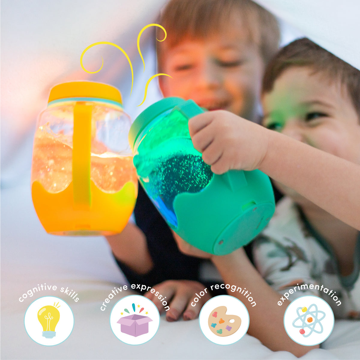 Jellystone Glo Pal Sensory Play Jar - Yellow