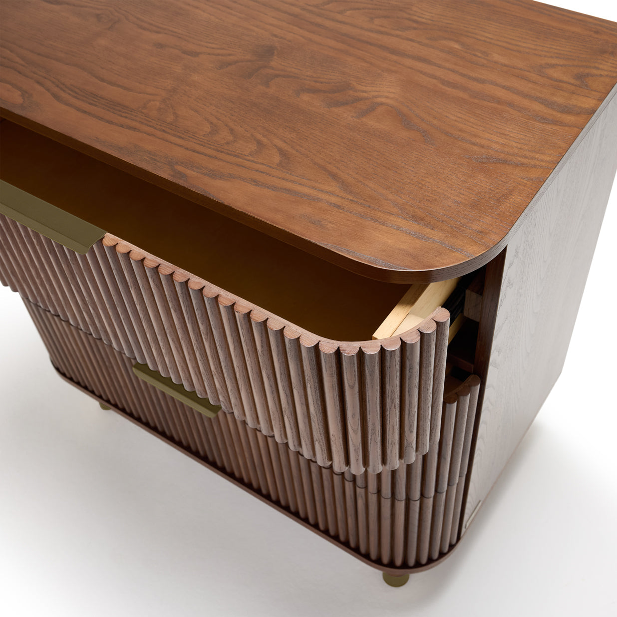 BabyRest Juno Chest - Luxe Walnut + FREE White Aster Nappy Bin