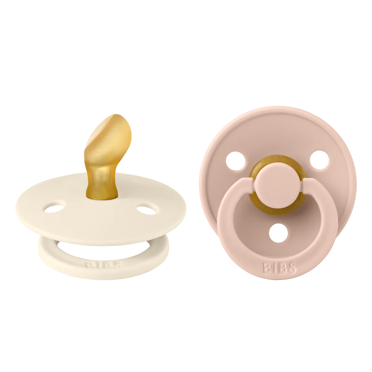 Bibs Ivory/Blush Anatomical, Latex Pacifiers(2pk)