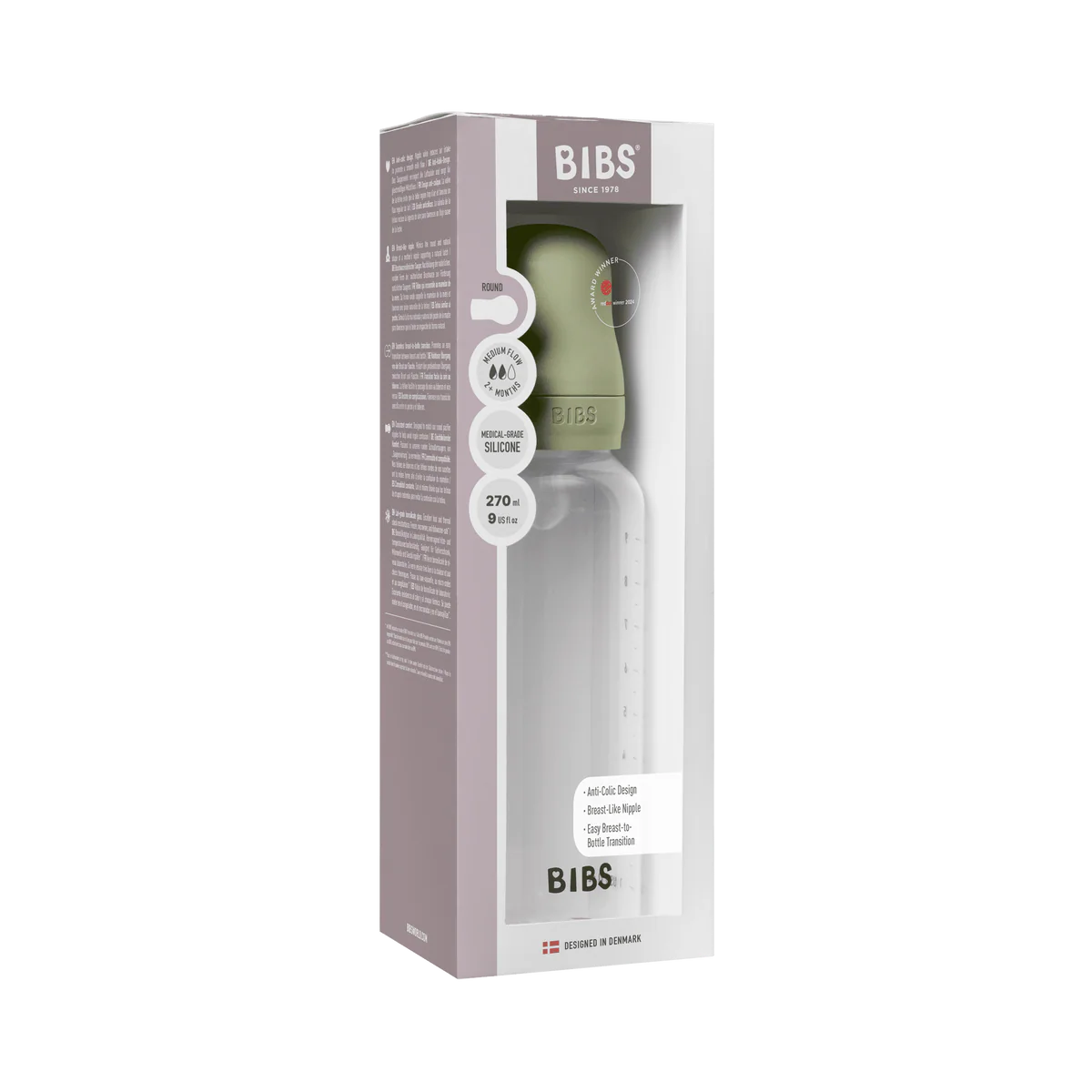 Baby Bottle, BPA Free plastic 270ml Silicone