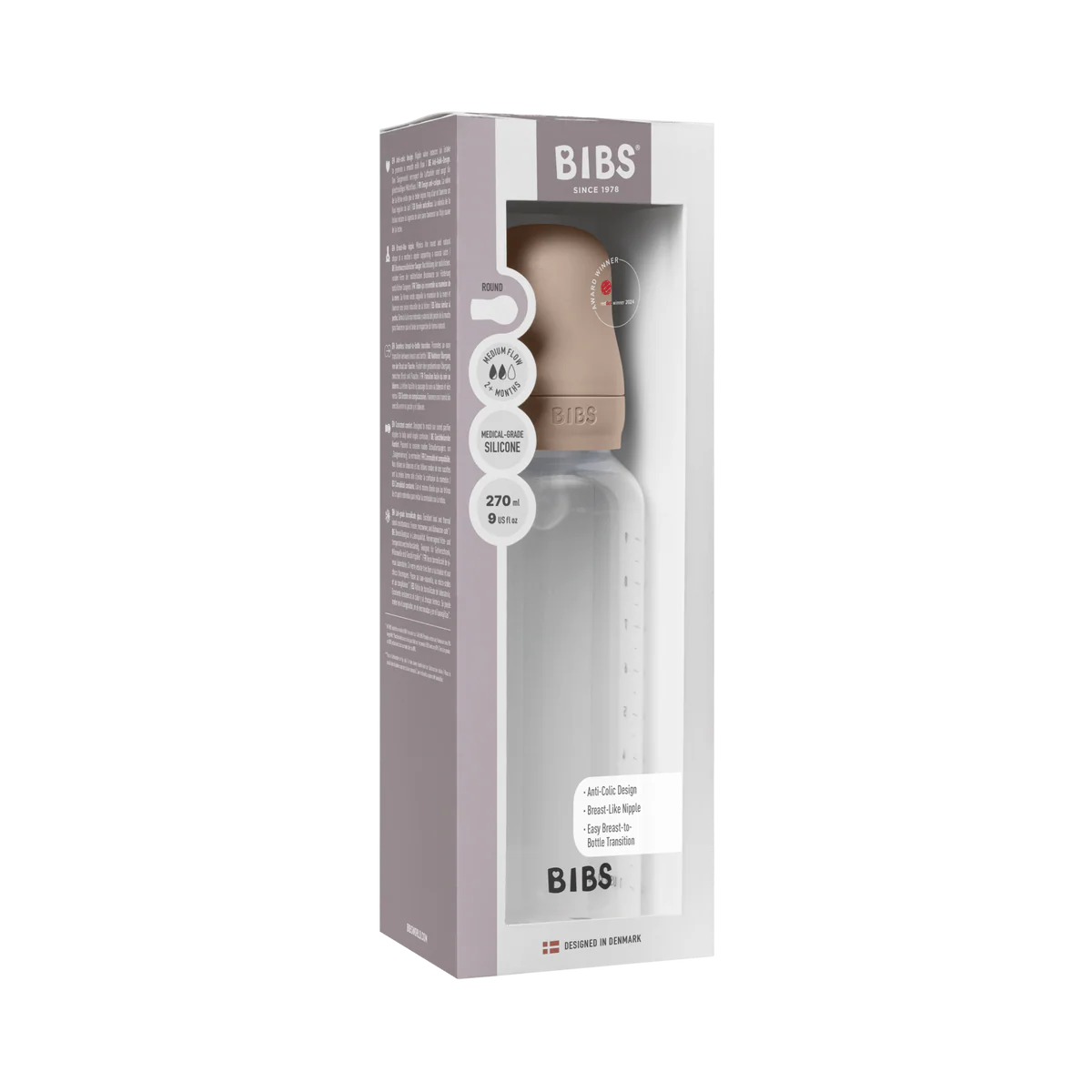 Baby Bottle, BPA Free plastic 270ml Silicone