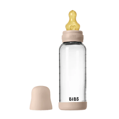 Glass Baby Bottle Complete Set 240ml Latex - Blush