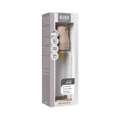 Glass Baby Bottle Complete Set 240ml Latex - Blush