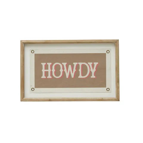 HOWDY GLASS FRAME ARTWORK 40X25CM TAN