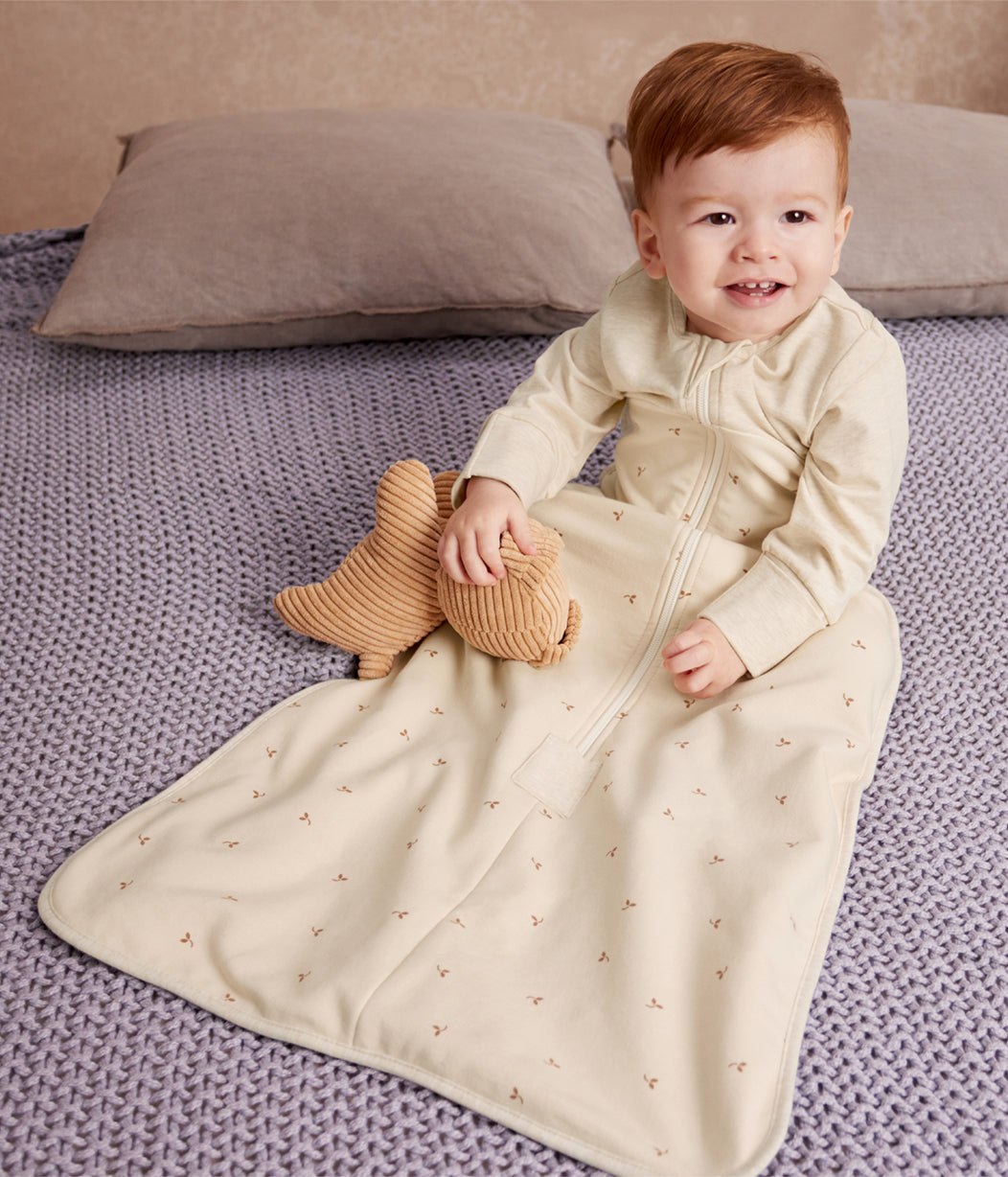 Love 2 Dream Sleep Bag Long Sleeve 1.5 TOG 18-22°C - Cotton Oatmeal Twigs