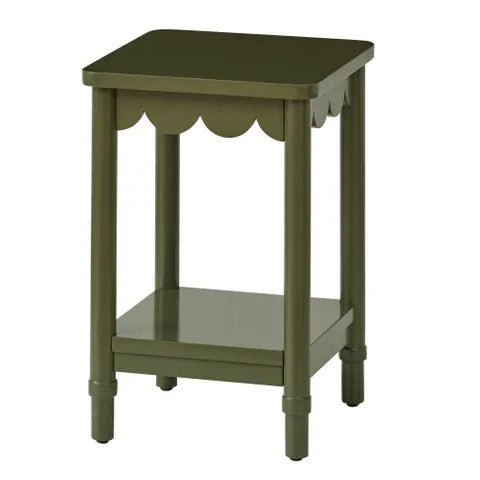 HUDSON WOOD SIDE TABLE 36X52CM OLIVE
