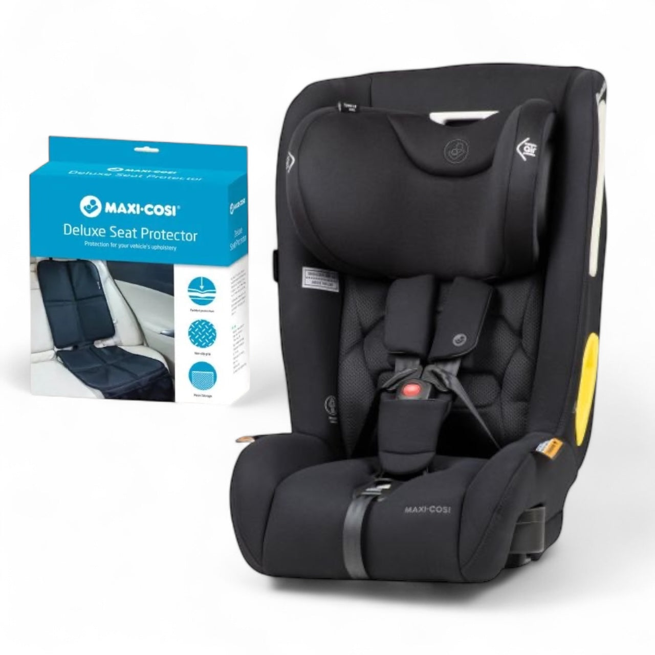 Maxi-Cosi Tuva LX Harnessed Booster Seat Onyx - 6 Months to 8 Years Bundle With Car Seat Protector
