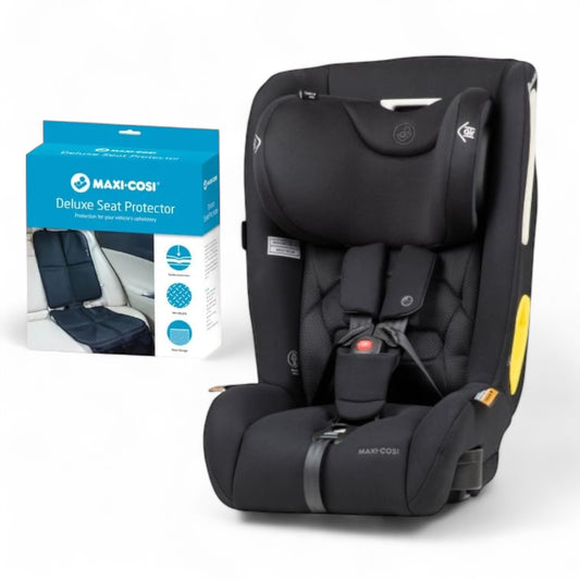 Maxi-Cosi Tuva LX Harnessed Booster Seat Onyx - 6 Months to 8 Years Bundle With Car Seat Protector