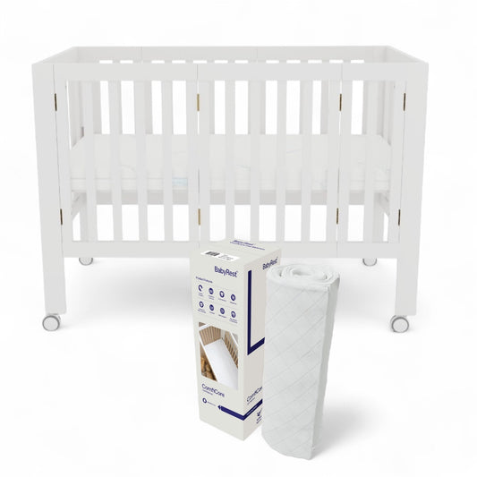 BabyRest Dixie Folding Cot + FREE Comficore Mattress In A Box