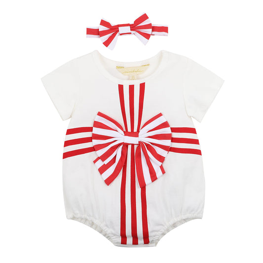 Bébé by Minihaha - GIFT ROMPER WITH HEADBAND - Red