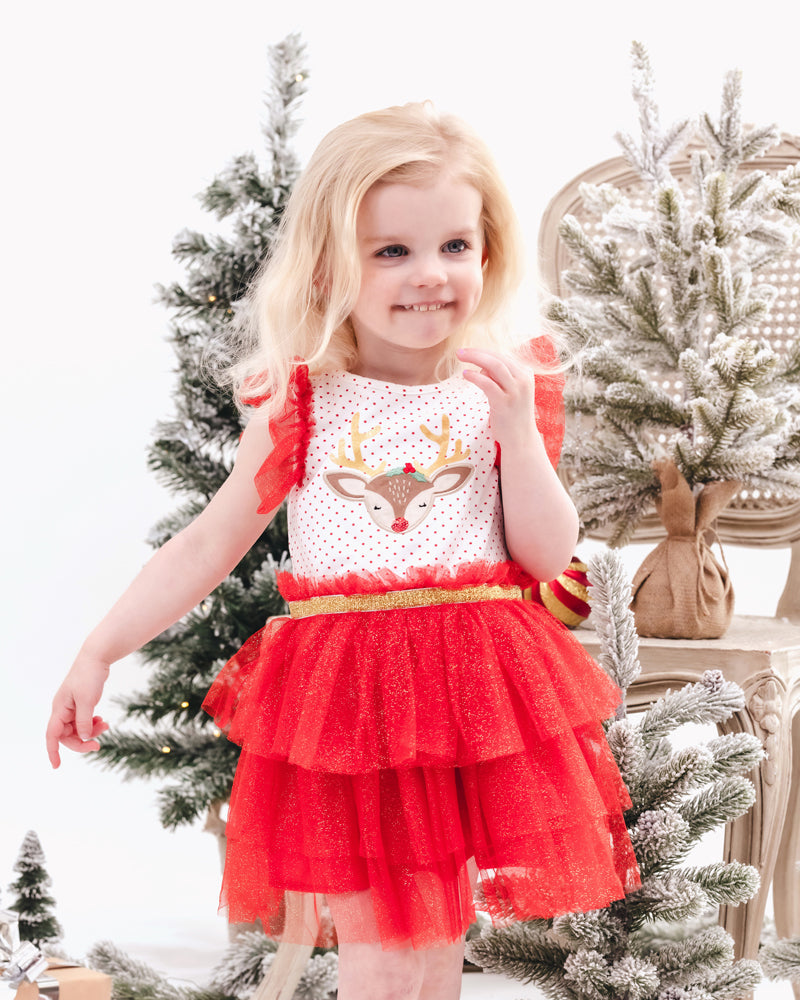 Bébé by Minihaha - REINDEER DRESS WITH LAYERED SKIRT