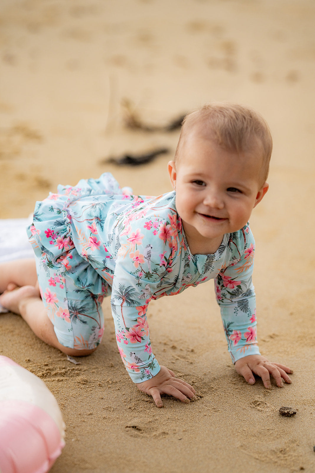 Minihaha Swim MILANA PRINT BLUE LS RASH SUIT