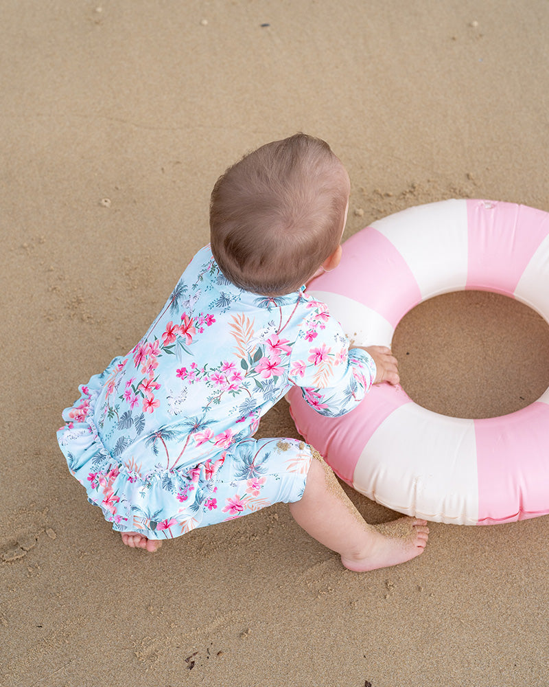 Minihaha Swim MILANA PRINT BLUE LS RASH SUIT