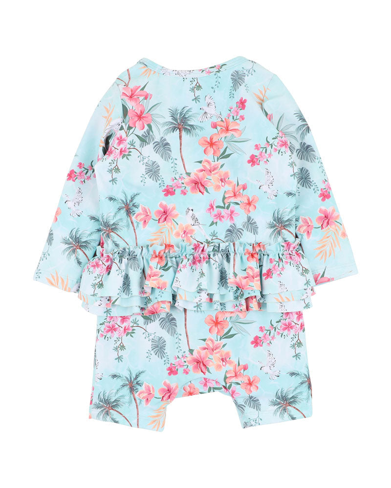Minihaha Swim MILANA PRINT BLUE LS RASH SUIT