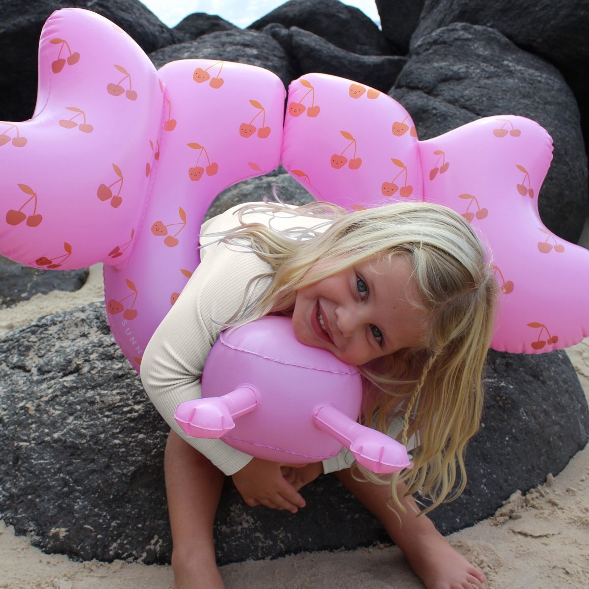 Sunnylife Kids Tube Pool Ring Cotton Candy Cherry