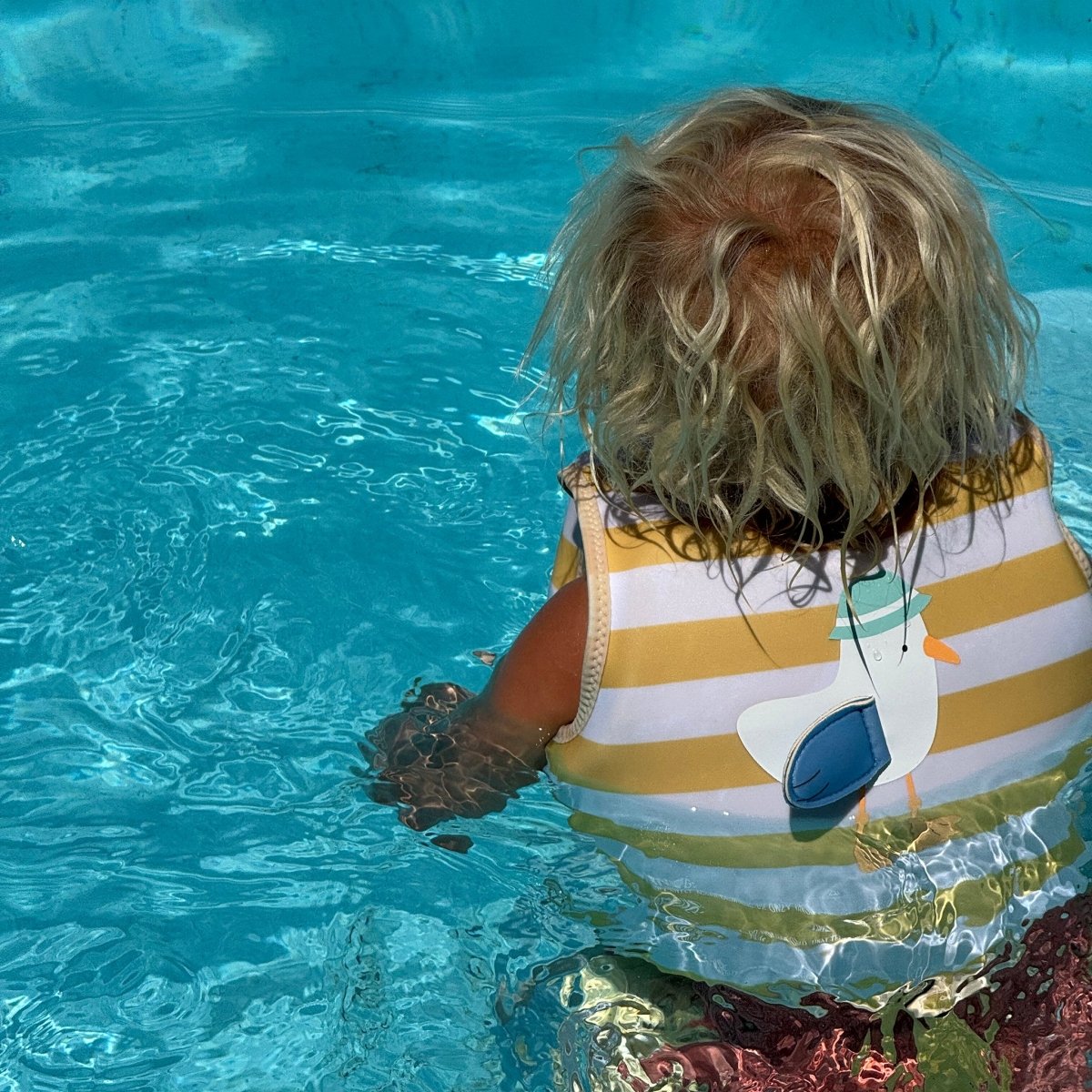 Sunnylife Kids Swim Vest - Sammy the Seagull Mustard Stripe