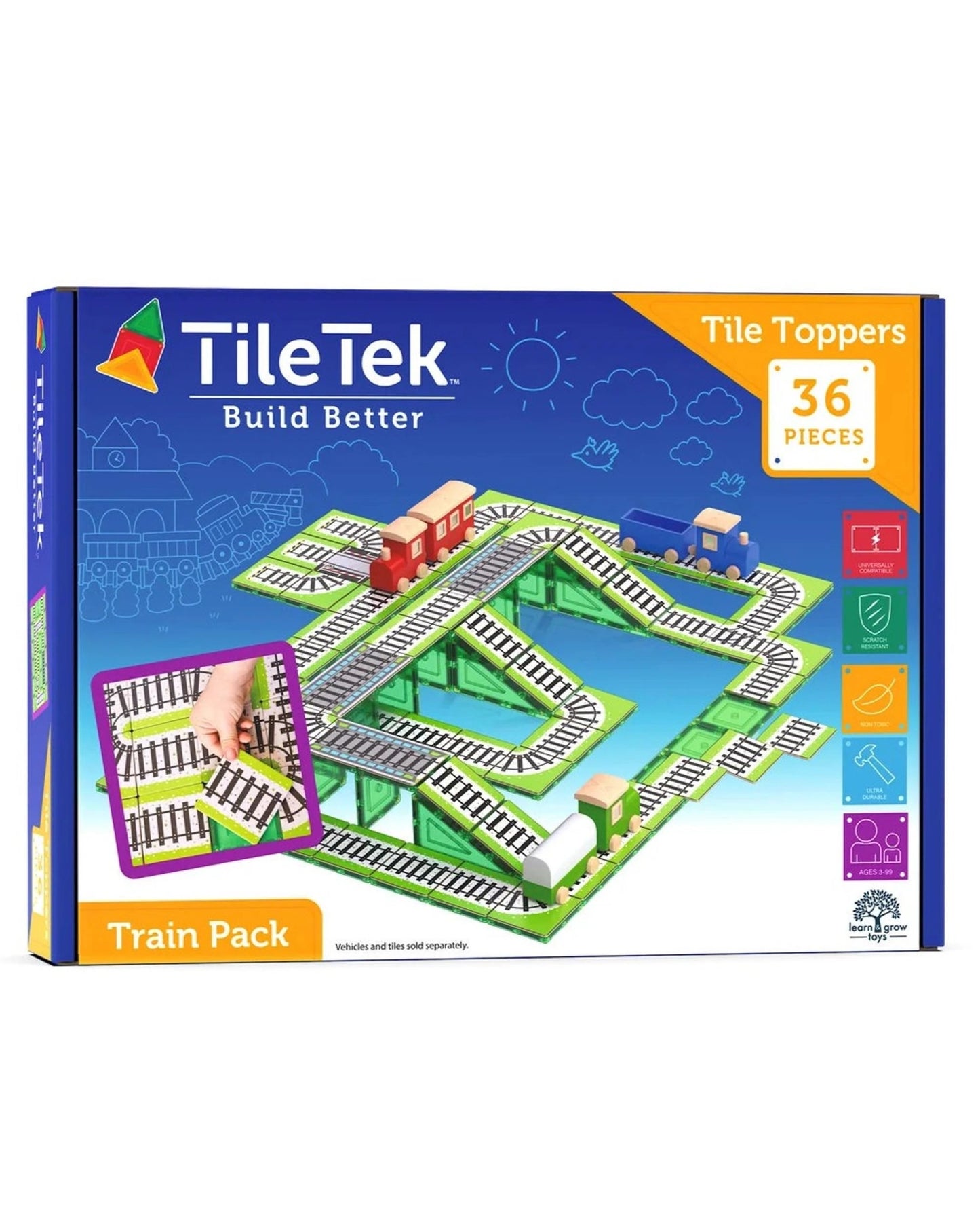 TileTek - 36 Piece Tile Topper - Train Pack