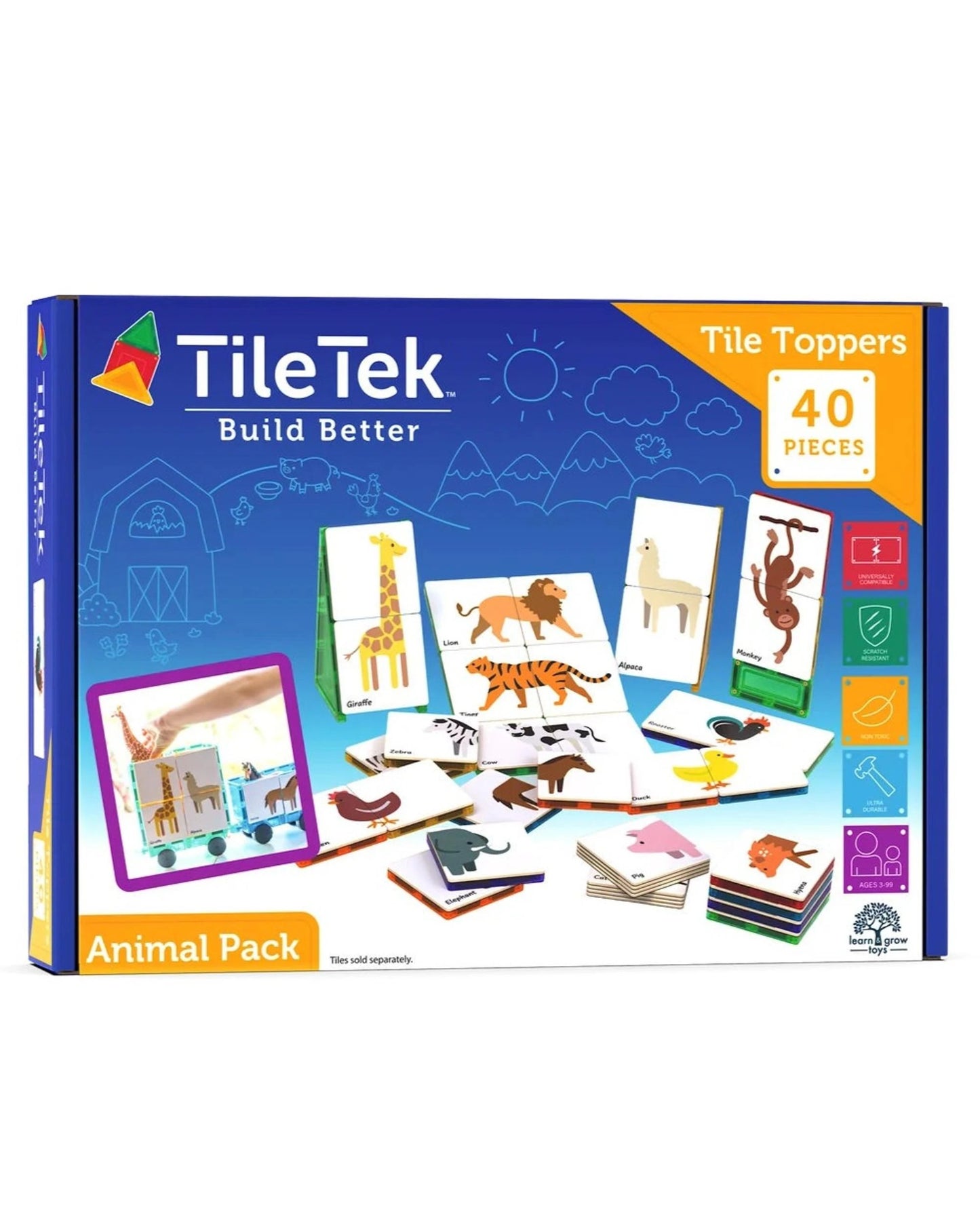 TileTek - 40 Piece Tile Topper - Animal Pack