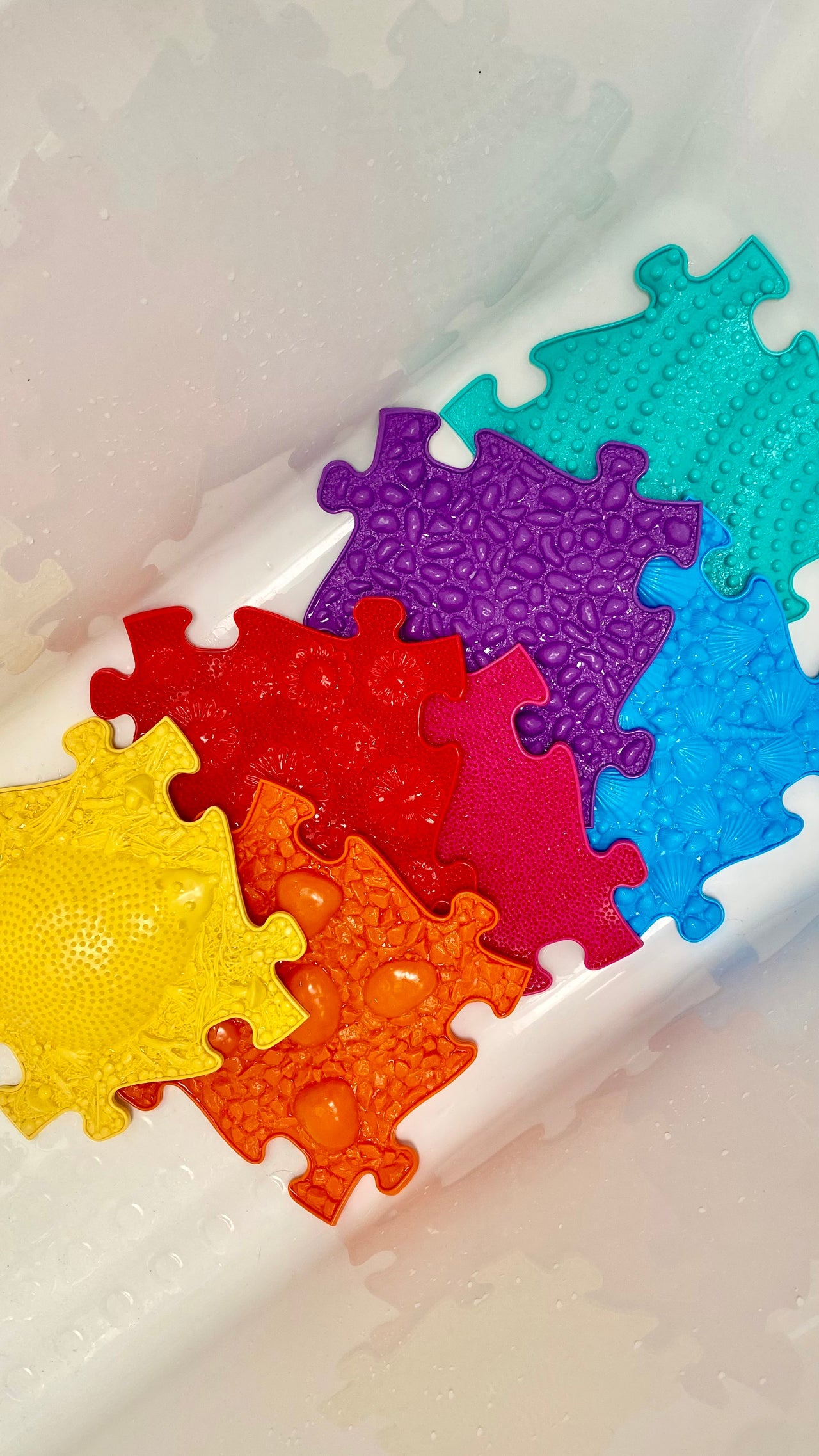 Muffik Rainbow Tactile Sensory Floor Rainbow Mat 8 Piece Set
