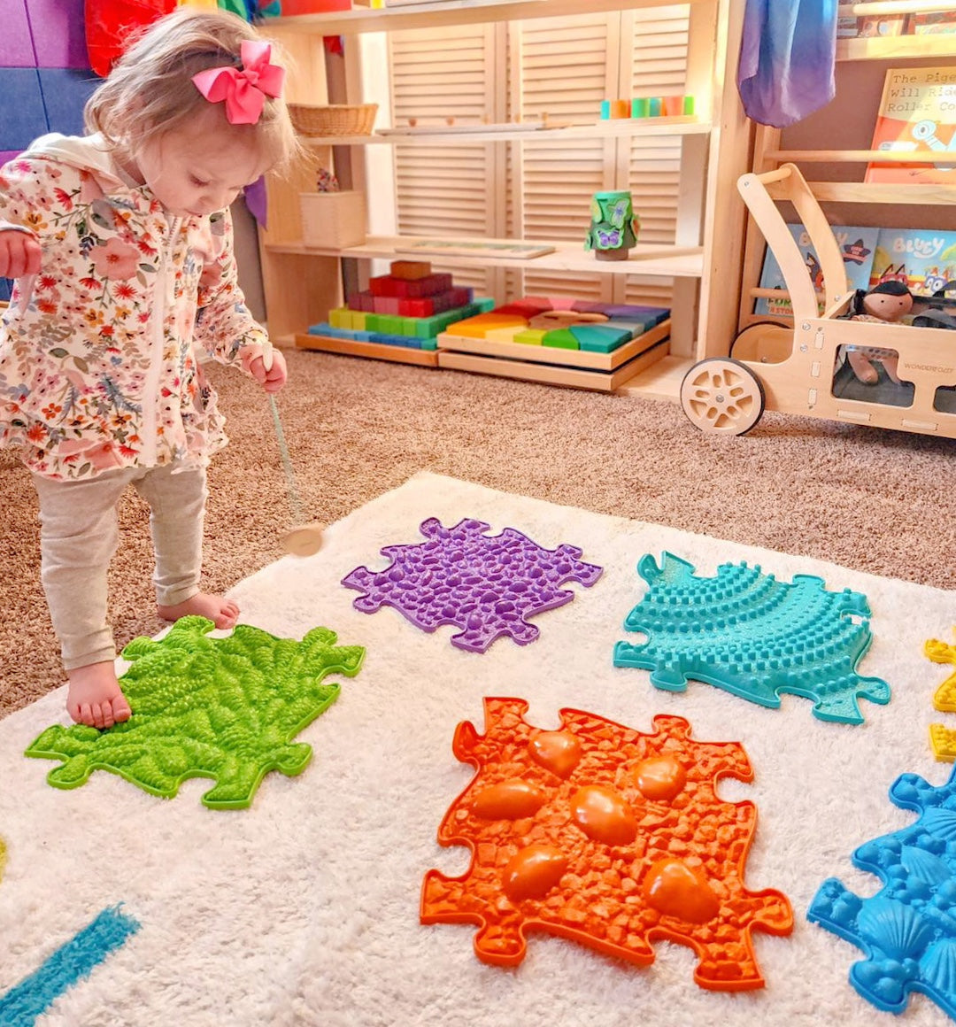 Muffik Rainbow Tactile Sensory Floor Rainbow Mat 8 Piece Set