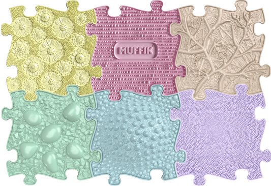 Muffik Tots Sensory Playmat Pastel 6 Piece Set