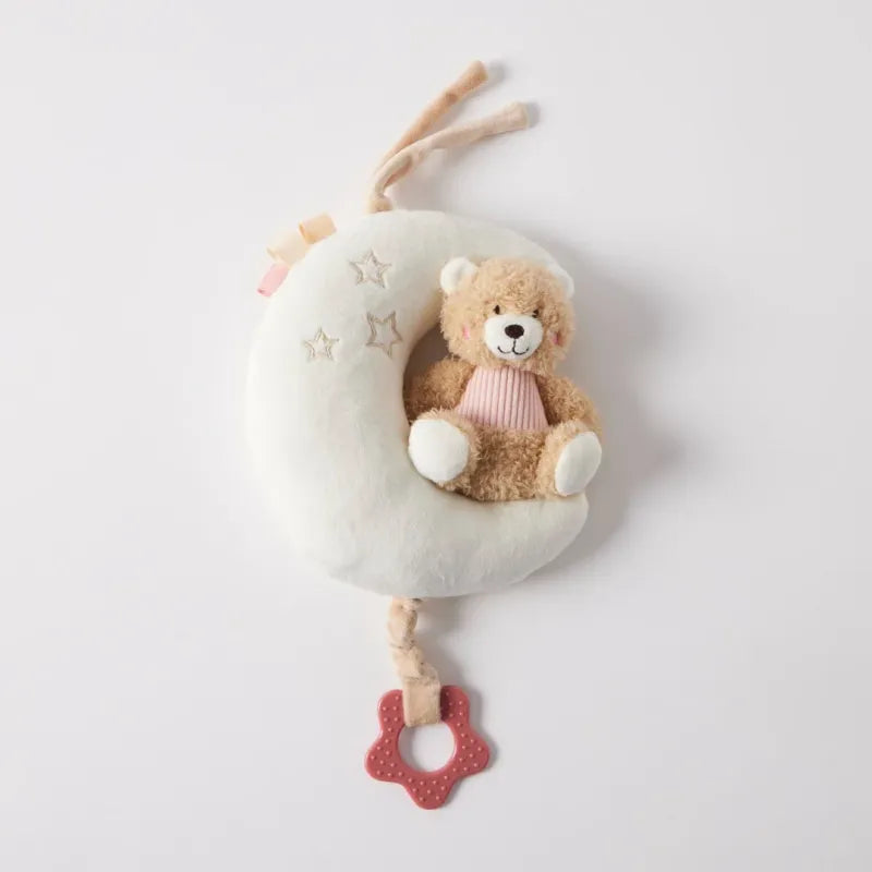 Jiggle & Giggle Hugglies Musical Teddy Bear On Moon Baby Toy - Pink Or Blue