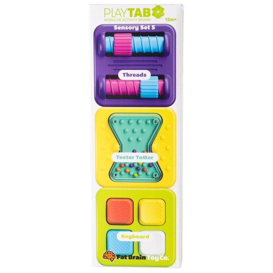 Fat Brain Toys PlayTab Tile Set 5 (Threads, Teeter Totter, Keyboard)