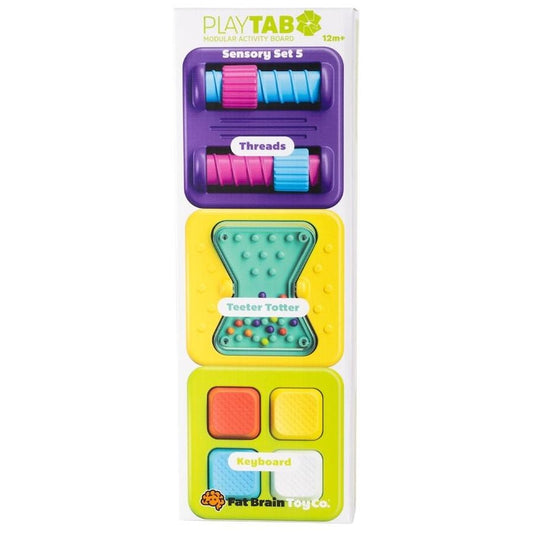 Fat Brain Toys PlayTab Tile Set 5 (Threads, Teeter Totter, Keyboard)