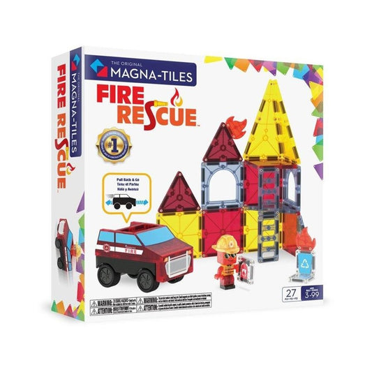 Magna-Tiles Children's Fire Rescue Magnetic Building Set 3Y+ 27 Pieces