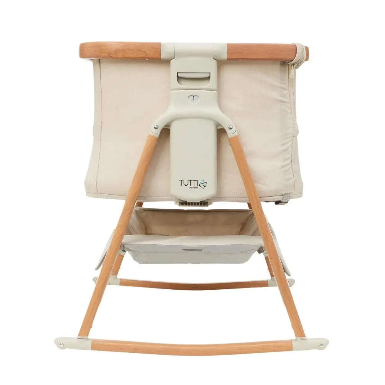 CoZee Breeze Plus Co-Sleeping Bassinet with Rocking Legs - Scandi Walnut & Ecru