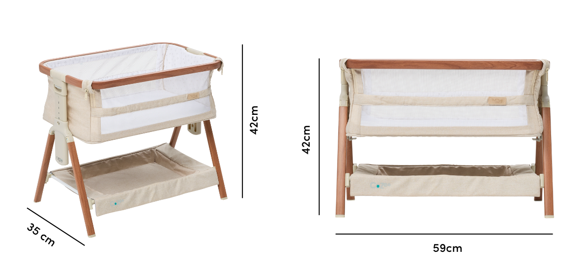 Mini CoZee Breeze Plus Toy Bassinet in Scandi Walnut & Ecru