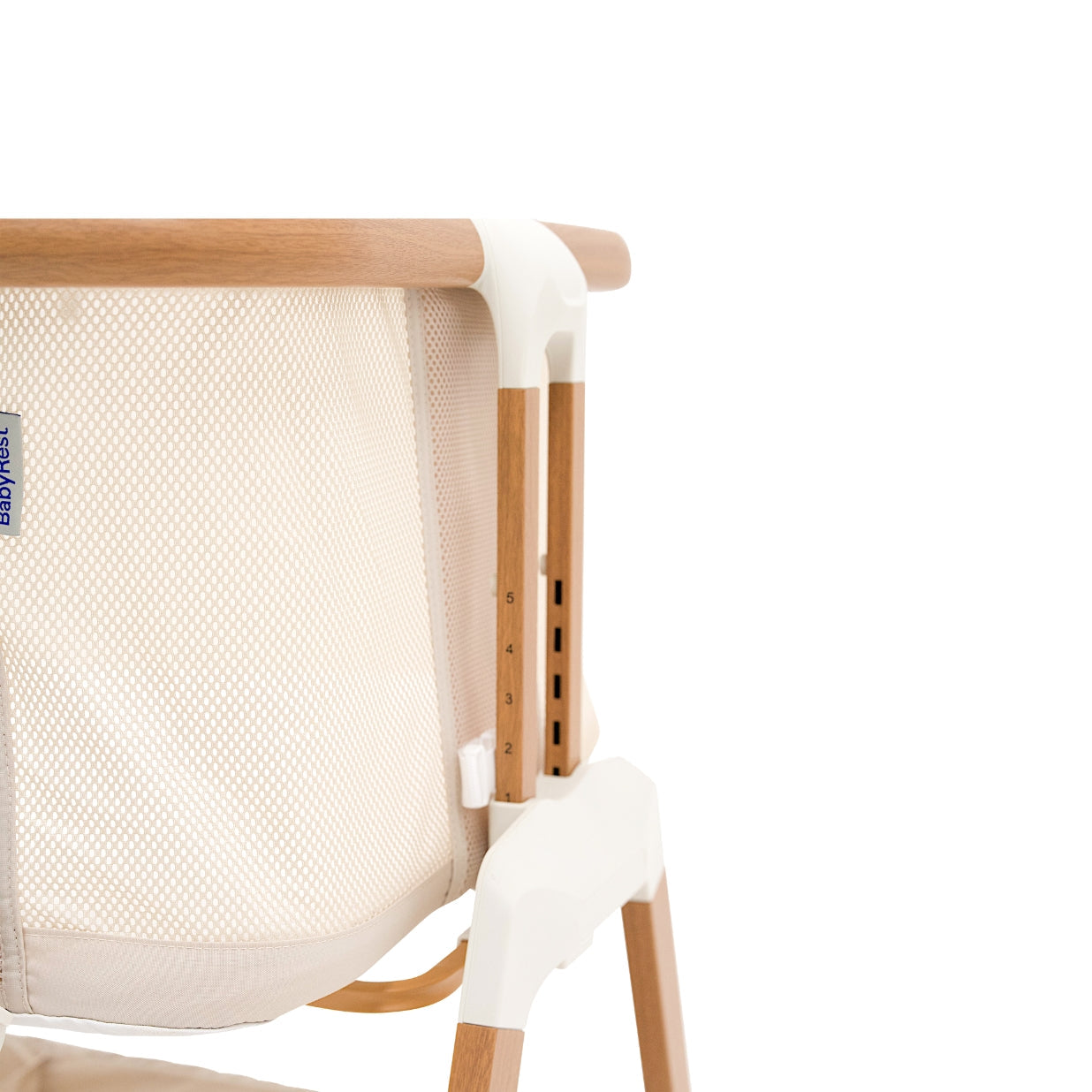BabyRest Alfie² Bedside Bassinet - Beige/Walnut + FREE 2pc Sheet Set