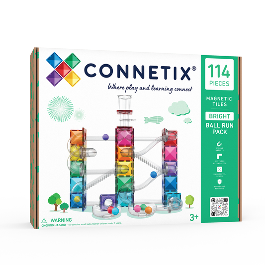 Connetix Magnetic Tiles Ball Run Bright Pack 114pcs